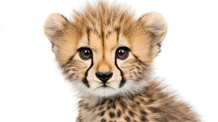 Obraz premium Adorable Close-Up Shot of Curious Cheetah Cub in Wildlife Safari Park