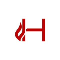 a combination of fire and initials, or letters, or alphabet, or numbers in the form of a logo and vector in red color for business purposes and others