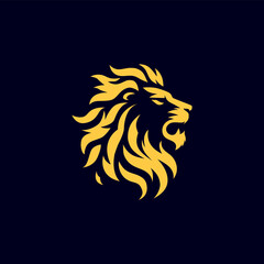 fire lion head logo design template © Bagas Dwiargo