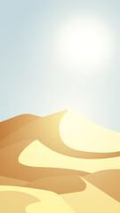 Cover wallpaper for smartphone desert daytime vector sun shines vertical