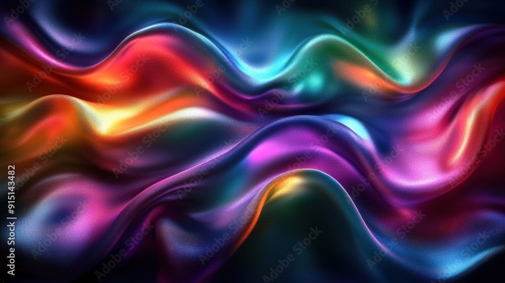 Leinwandbilder vibrant colors creating a captivating iridescence wave effect, resembling a dynamic and elegant surf