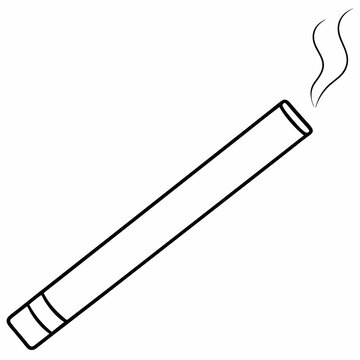 recommend clip art: An unlit cigarette line art vector