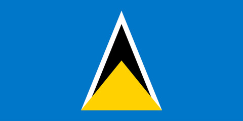 The official national flag of the Saint Lucia. Correct proportions and colors. Vector illustration