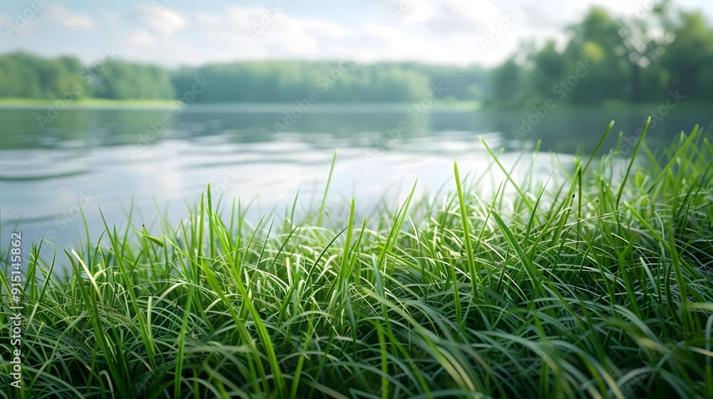 Canvas Prints a clearing on the shore of a lake