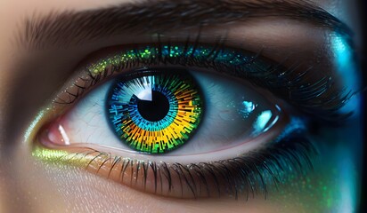 Fototapeta premium mesmerizing 8-bit pixel eye