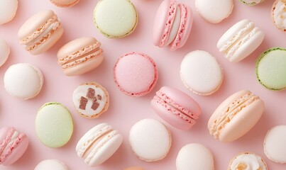 Obraz premium a poster of italian macarons and different toppings, Generative AI
