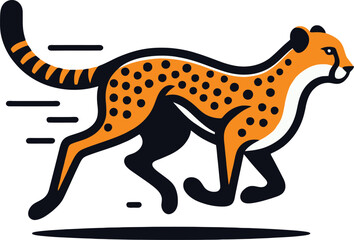 Fototapeta premium running cheetah vibrant illustration
