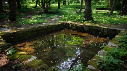 Fototapeta premium The spring in the forest park