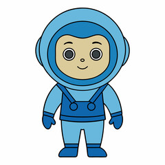 Space Pilot Set white art vector illustration