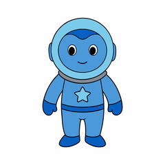 Space Pilot Set white art vector illustration