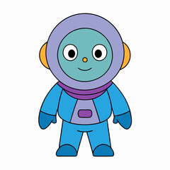 Space Pilot Set white art vector illustration