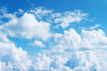 Processed collage of cloudy light blue sky texture. Background for banner, backdrop or texture