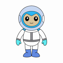 Space Pilot Set white art vector illustration
