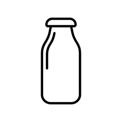 Milk Bottle Outline Style Icon Vector