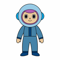Space Pilot Set white art vector illustration