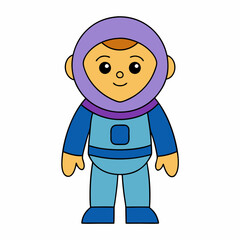 Space Pilot Set white art vector illustration