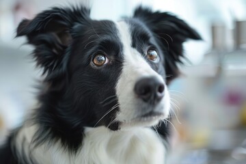 Fototapeta premium Border Collie head in detail. Cute animal.