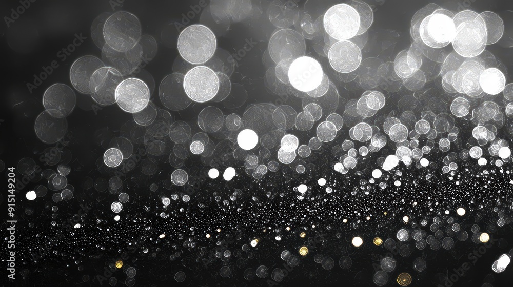 Aufkleber a mesmerizing display of light reflections from water droplets in dark surroundings, creating an enc