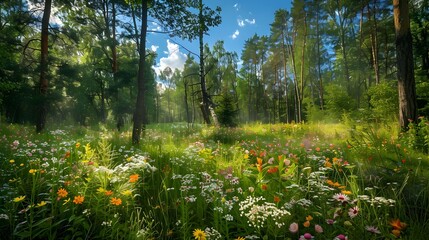 The garden is a blooming forest garden