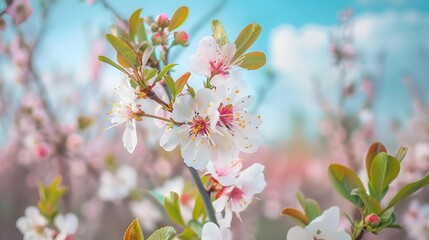 Fototapeta premium Plum blossom is a plum tree with delicate