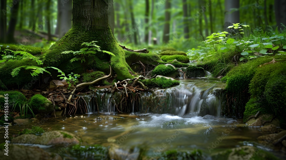 Wall mural a small stream making its way