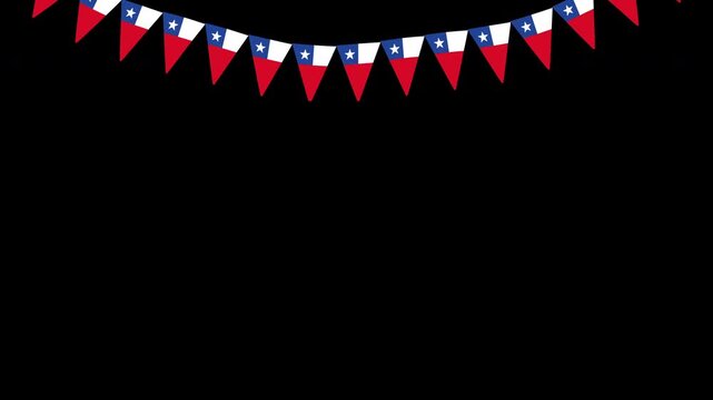 Fiestas Patrias Chile Pennants banderines chilean flag waving