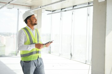 Portrait of a male Indian, engineer at work