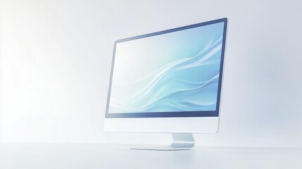 Fototapeta premium Modern Desktop Computer with Abstract Background