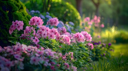 Obraz premium Pink phlox has blossomed in the garden