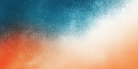 Fototapeta premium Grainy gradient background teal orange white blue blurred gradient noise texture