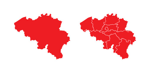 Naklejka premium Map of Belgium. Vector Belgium Map on white background. 