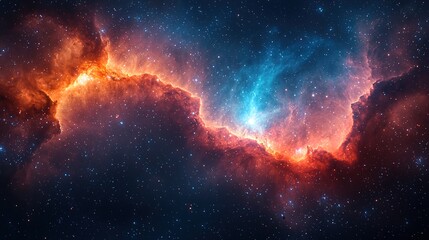 Stunning space nebula with rich, swirling colors and countless stars, creating an immersive cosmic background