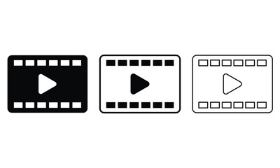 Fototapeta premium Video player symbol. Play button set. Design play video icon collection. isolated on transparent background. EPS 10
