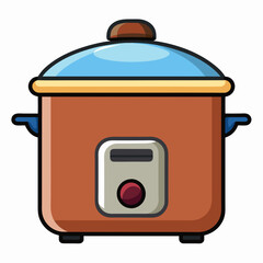 Crockpot art vector illustration