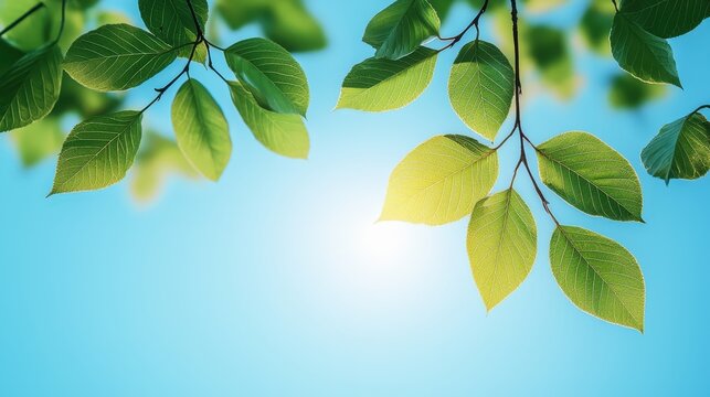 International Day of Clean Air for Blue Skies. Clean air day logo blue sky and green leaves