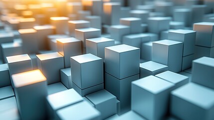 Elegant white backdrop with a subtle, abstract arrangement of geometric squares for a minimalist aesthetic