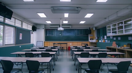 The training room is spacious and bright