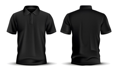 Fototapeta premium Black Polo shirt, clothes on background isolated white background design