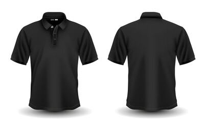 Naklejka premium Black Polo shirt, clothes on background isolated white background design