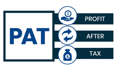 PAT - Profit After Tax acronym, business concept background
