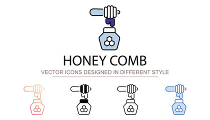 Honey comb icon design with white background stock illustration