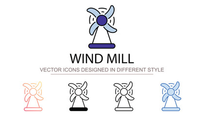 Wind mill icon design with white background stock illustration