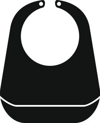 Black silhouette of a baby bib, a must have for protecting clothes during mealtime