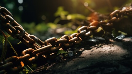 Rusty Chain in Sunlight