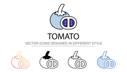 Tomato icon design with white background stock illustration