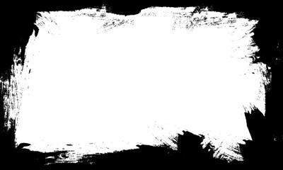 black ink painting grunge brush lines stroke frame border artistic blank background