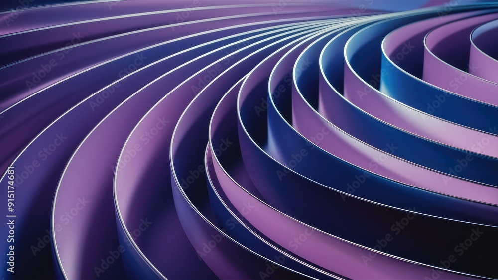Poster elegant and modern abstract background featuring curved delicate lines in purple and blue highqualit