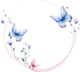 Blue butterfly wreath