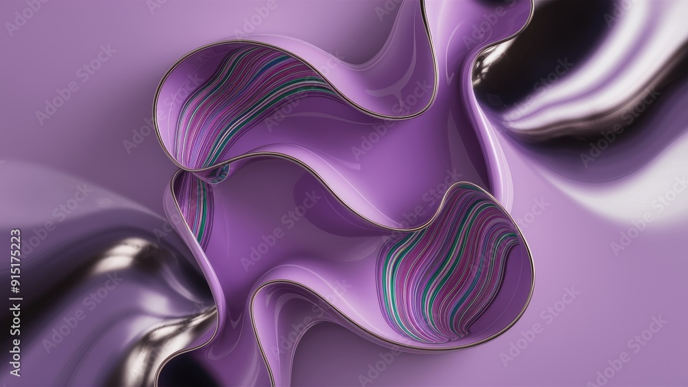 Poster elegant abstract purple liquid background with wavy colorful patterns modern blurred texture featuri