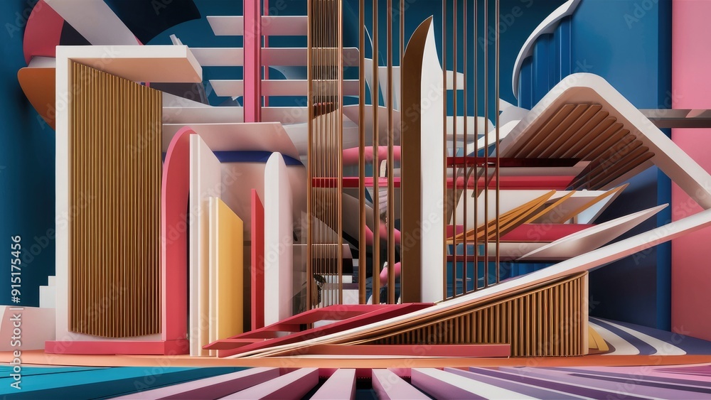 Poster abstract architectural backdrop featuring 3d rendering and illustration